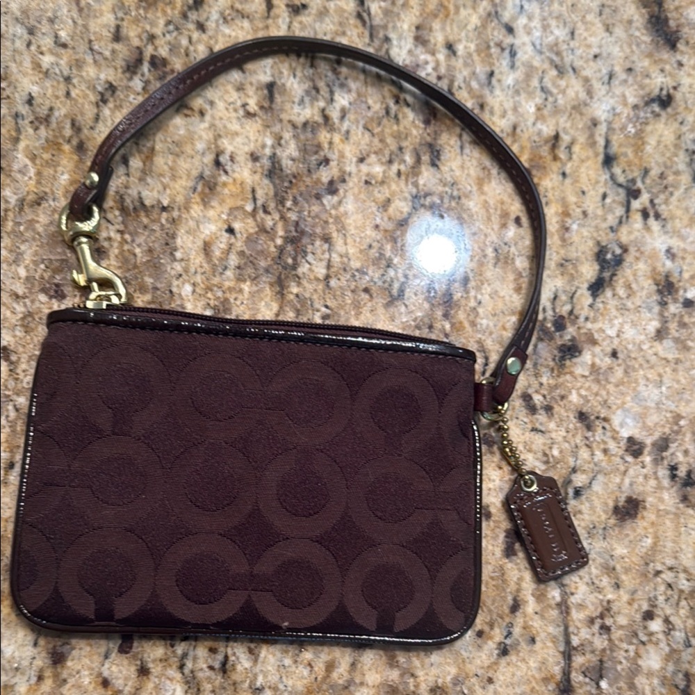 Coach Brown Clutch with Silver Hardware - Picture 3 of 5
